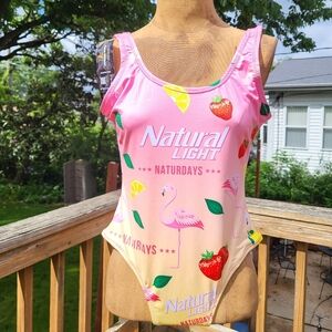 Natural Light One Piece Shinesty Swim Suit Size Large NWT